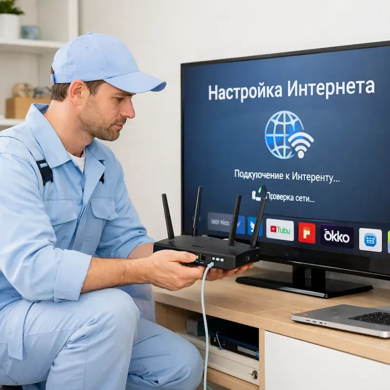 Настройка интернета на телевизоре в Заречном